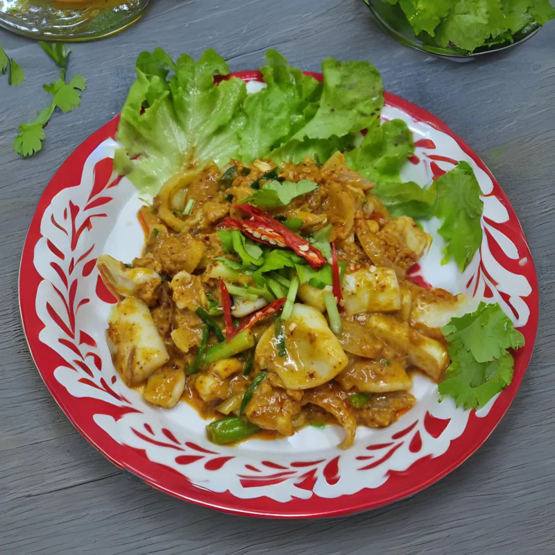 Stir-fried Squid with curry powder